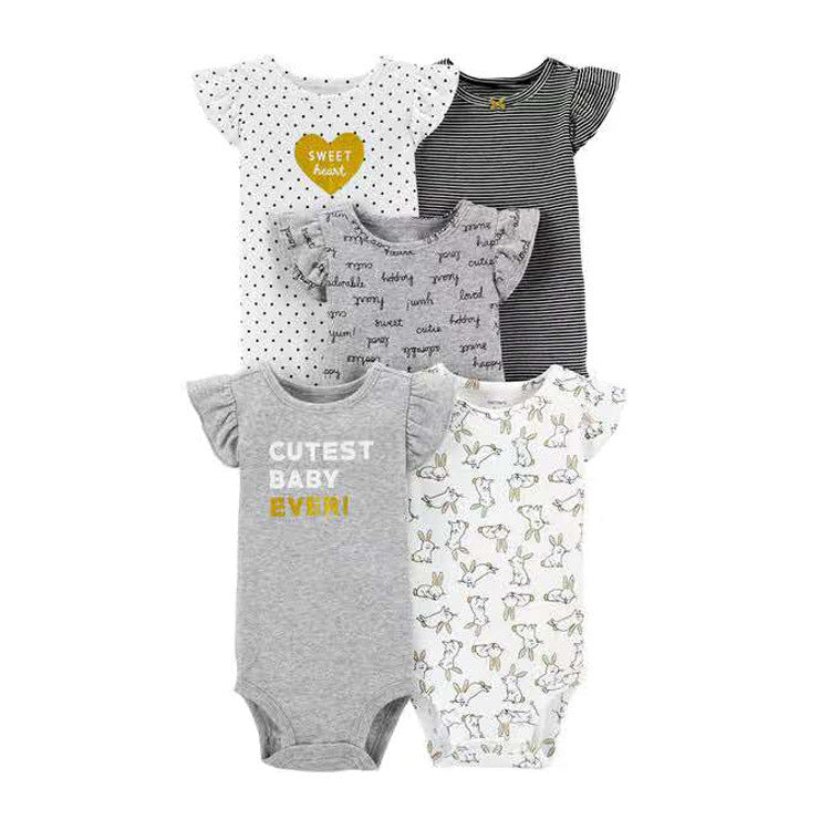 Children's Sleeves For Infants Triangle Rompers Romper Five Pieces Jumpsuit, Climbing Suit
