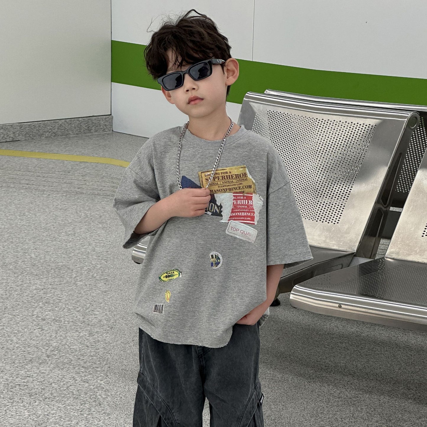 Children's Cotton Summer Short-sleeved Korean Style Top Children's T-shirt