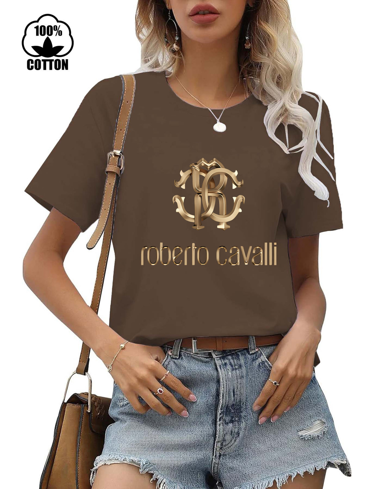 Women's Cotton Short-sleeved Round Neck Print Women's T-shirt