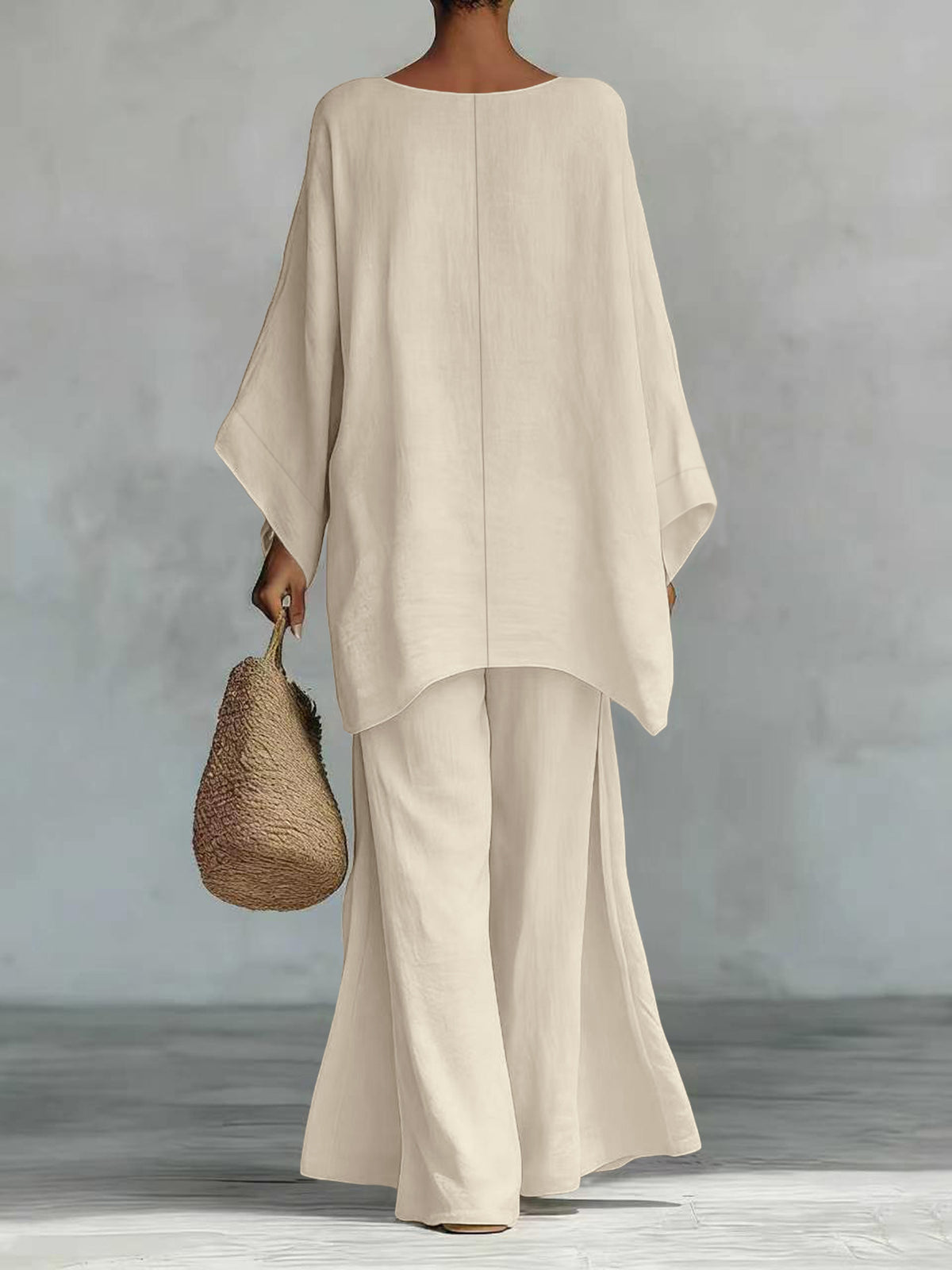 Women's Simple Loose Old Money Style Linen Blended Fashion Casual Suit