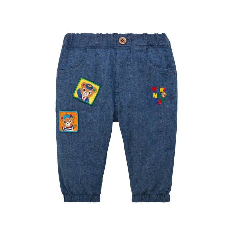 Bear Rabbit Badge Trousers Letter Embroidered Children's Pants