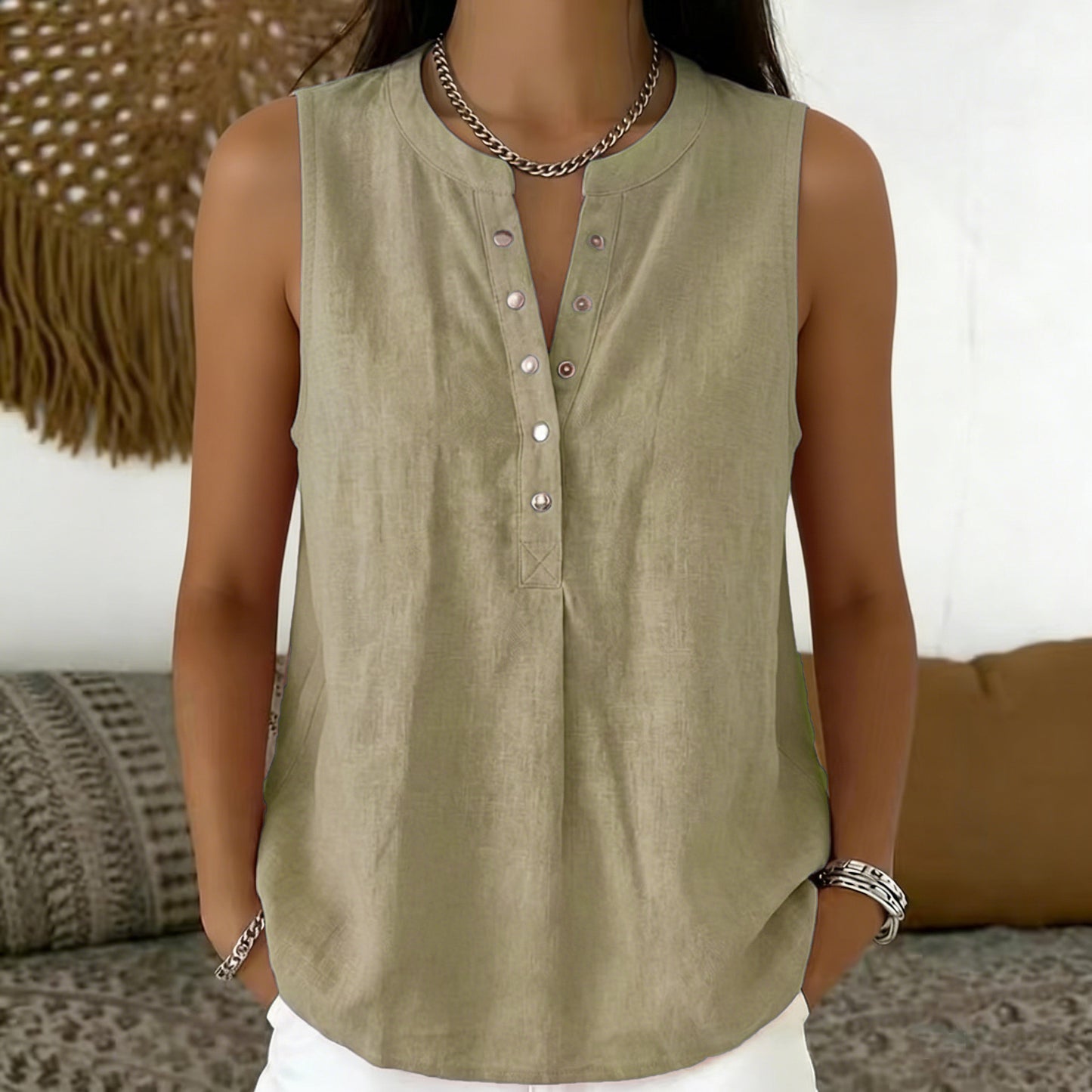 Women's Summer Loose Comfortable Sleeveless Solid Color Small Vest/suspenders/tube Top