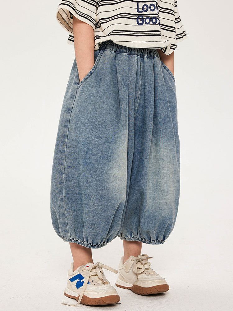 Children's Clothing Boy Summer Thin Jeans Bloomers Korean Children's Pants