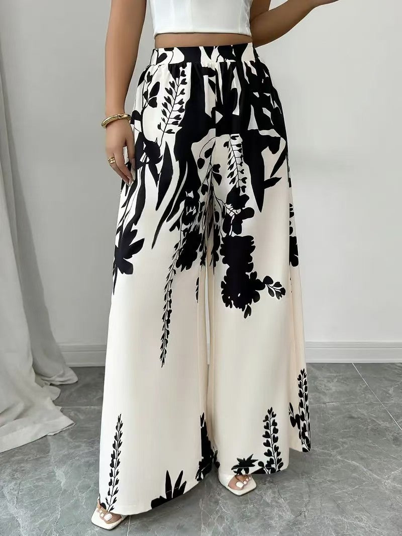 Beautiful Slouchy Women's Fashion Printed Waist Casual Pants