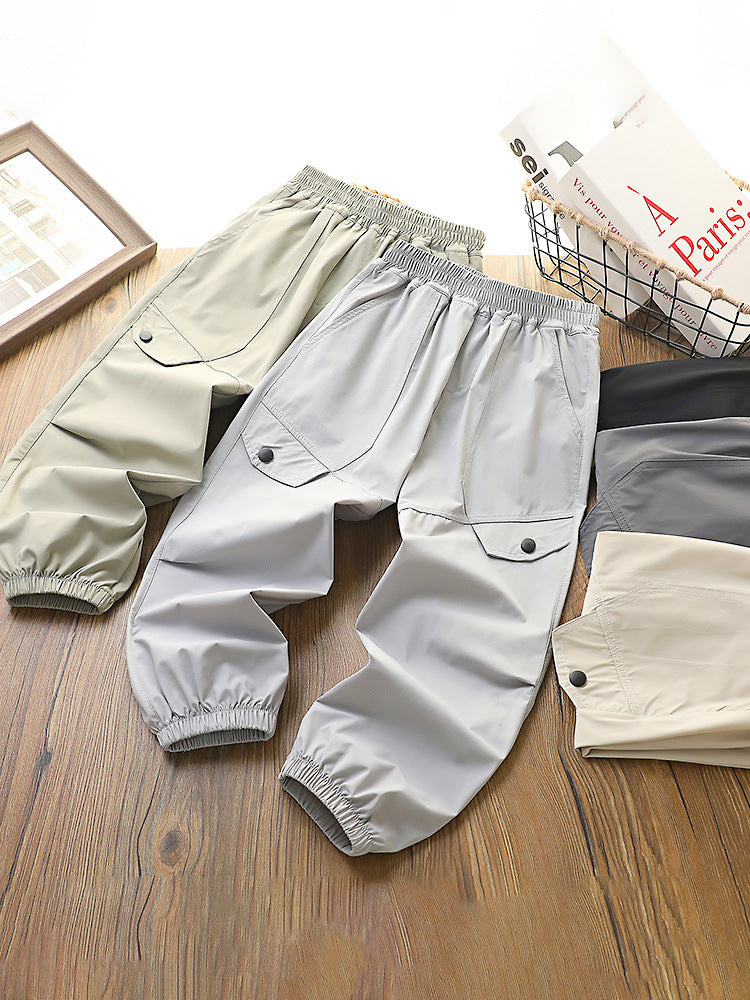Children's Boy Thin Type Trousers Korean Style Fashionable Teens Casual Children's Pants