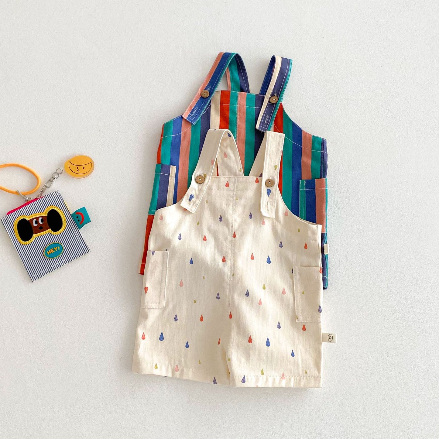 Children's Striped Suspender Summer Fashion Casual Raindrop Trendy Children's Pants