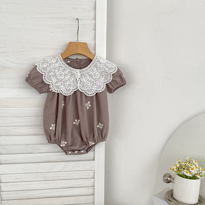 Princess Romper Embroidered Doll Collar Rompers Sisters Children's Dress