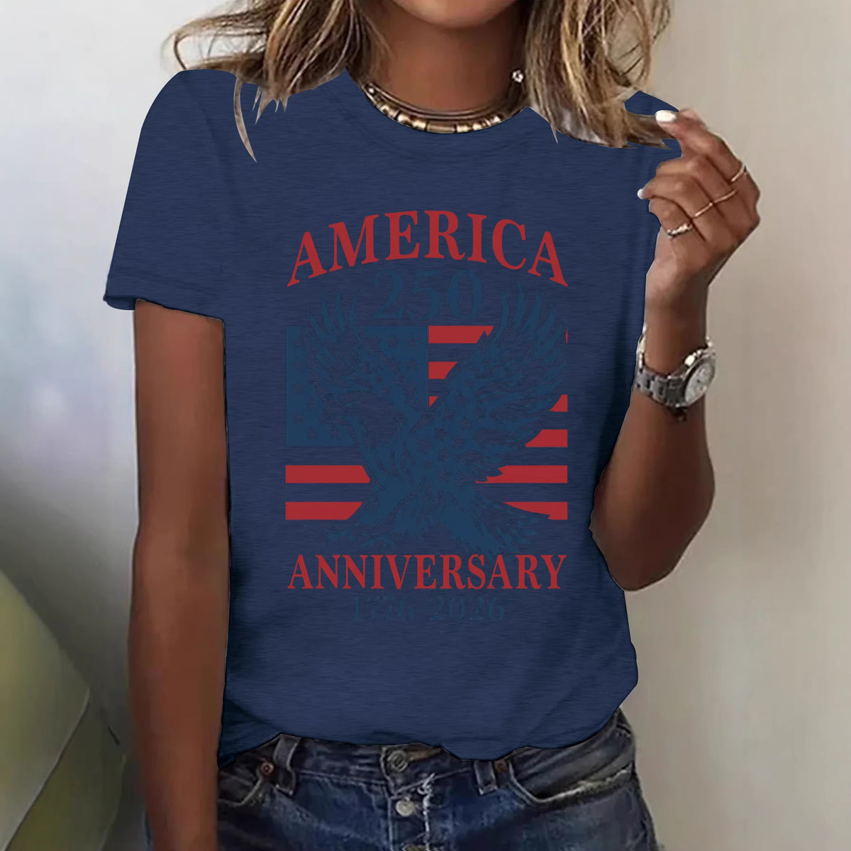 Women's Short-sleeved Shirt With Patriotism The Theme Women's T-shirt
