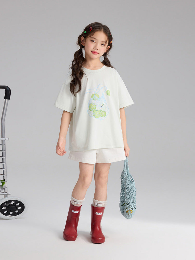 Children's Summer Cartoon Fruit Printed Short-sleeved Cotton Children's T-shirt