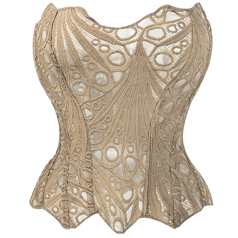 Out Tunic Printed Body Shaping Fishbone Corset Small Vest/suspenders/tube Top