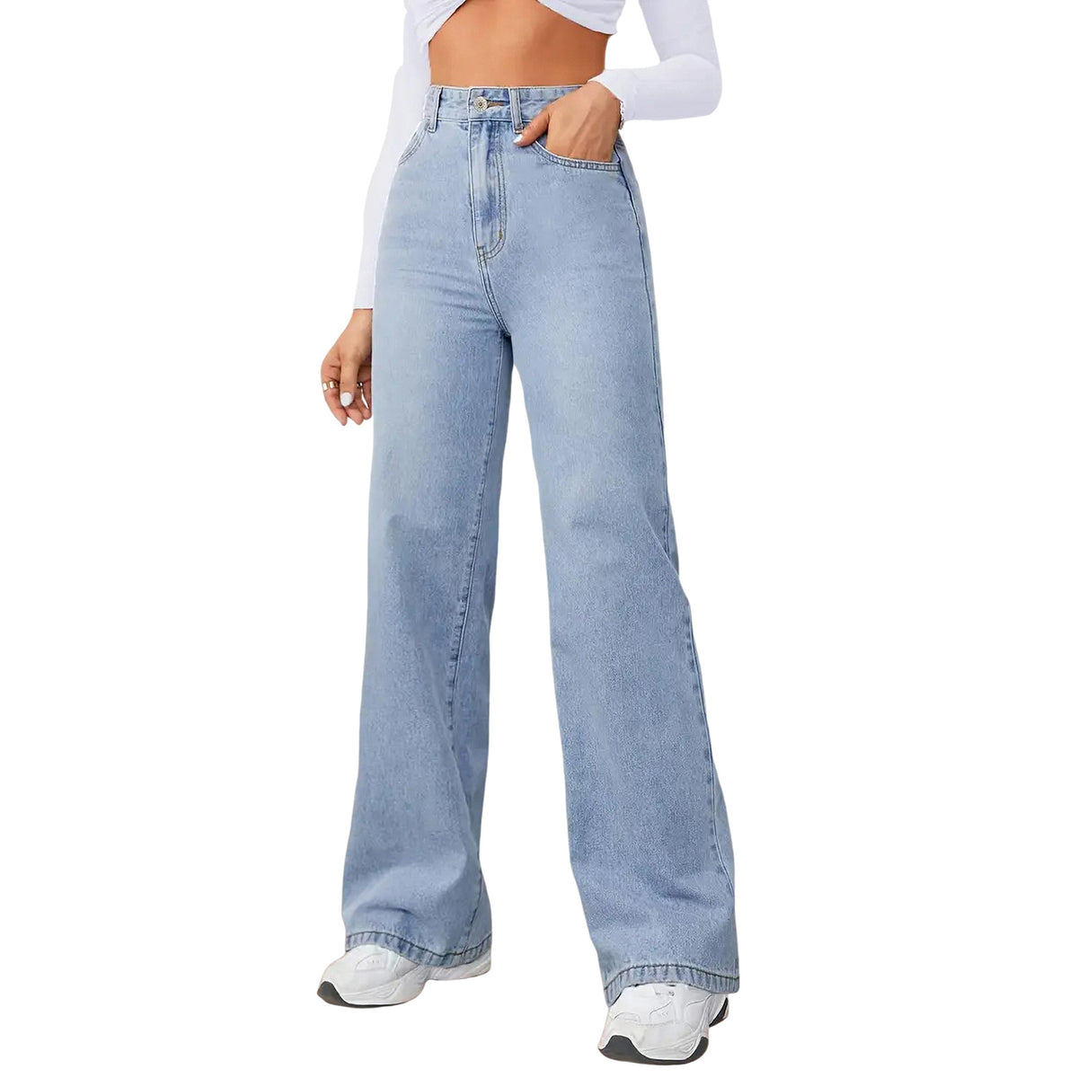Trendy Classic Women's Stretch Loose Straight Jeans