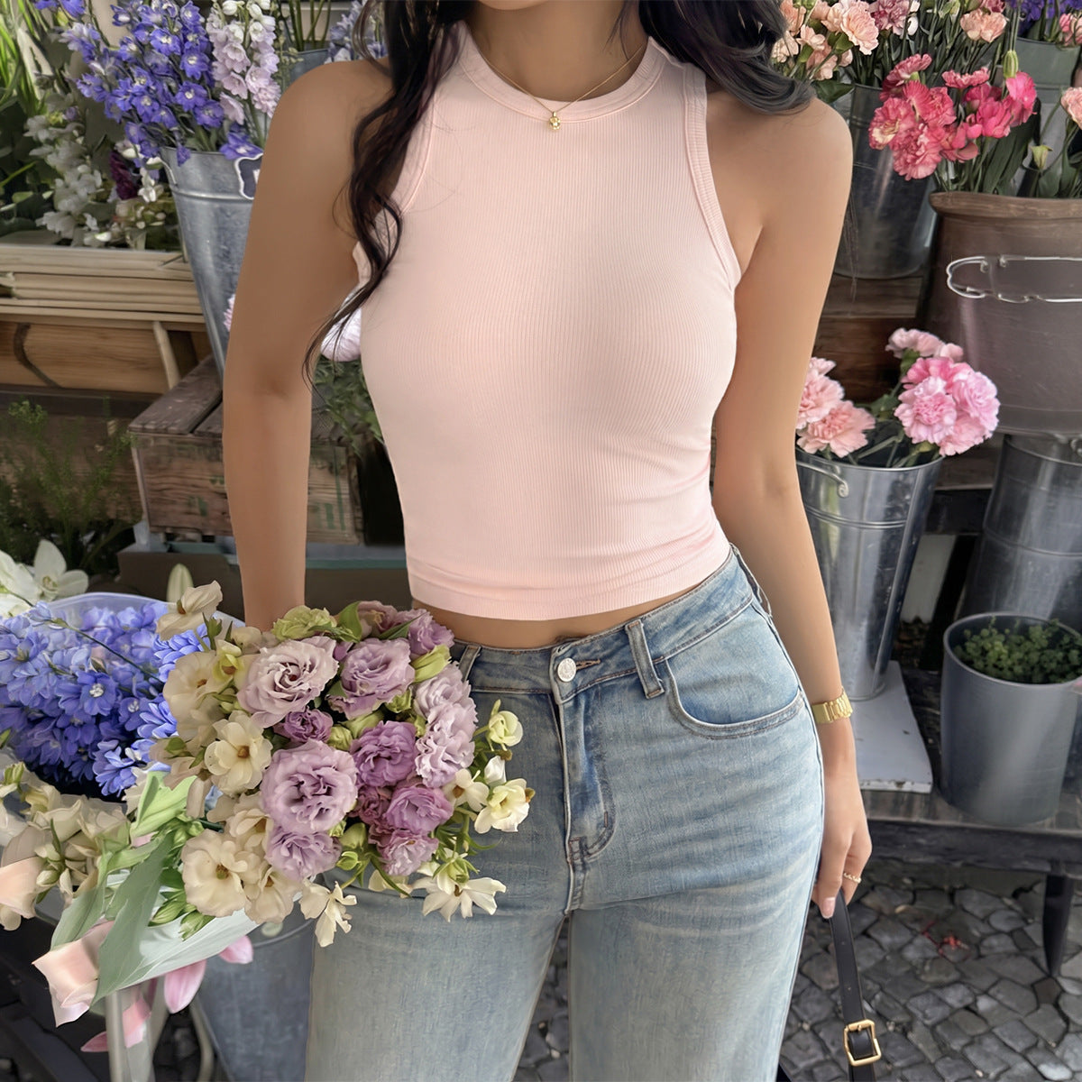 Women's Sports Fitness Yoga T-shirt Summer Small Vest/suspenders/tube Top