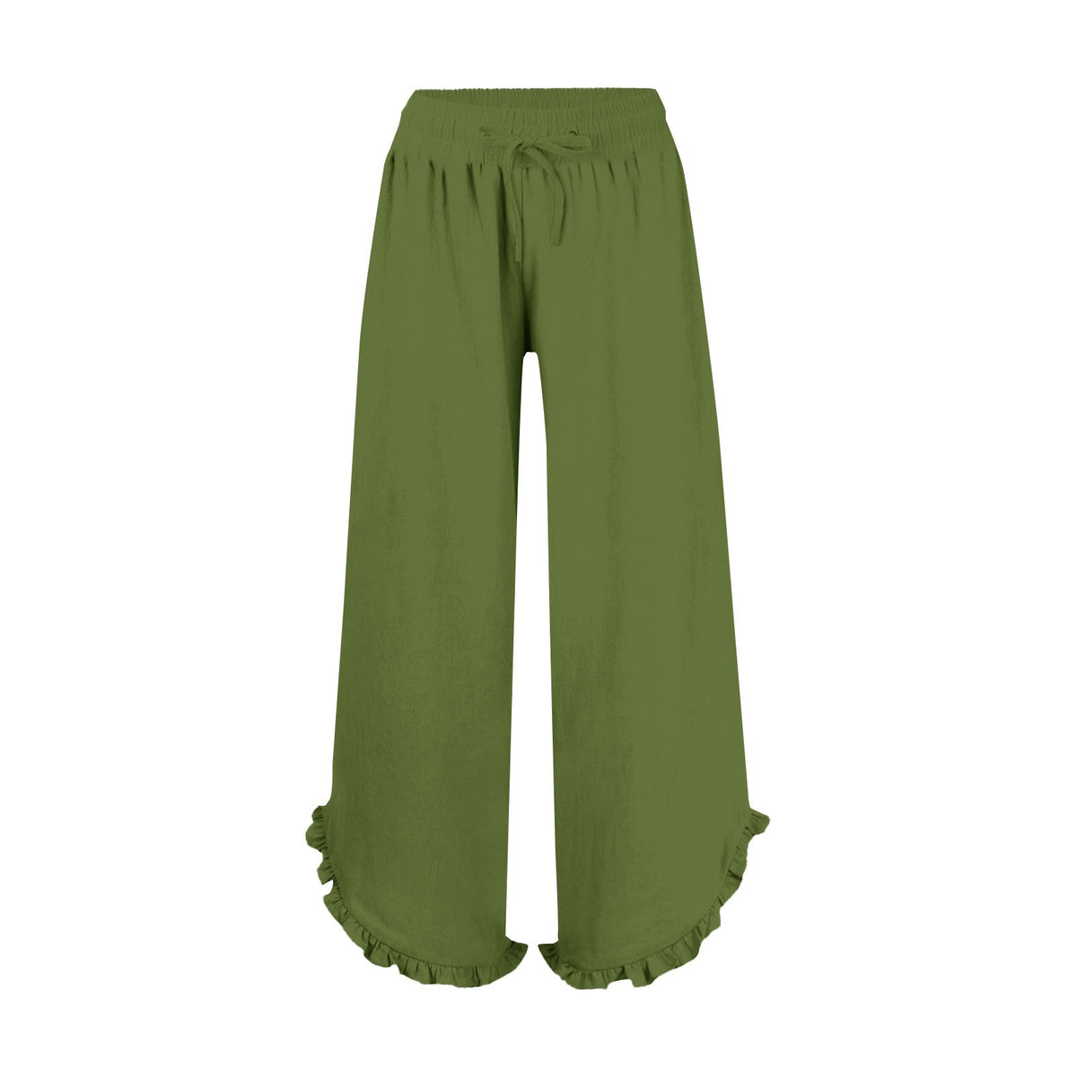 Women's High Waist Pleating Irregular Trousers Cotton Linen Casual Pants