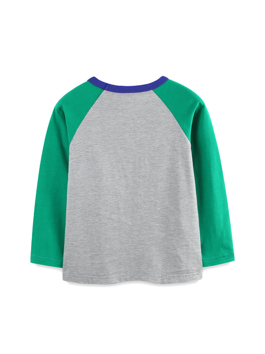 Children's Luminous Boy's Long-sleeved Fun Printing Knitted Children's T-shirt