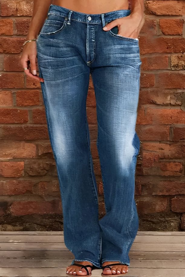 Charming Women's Slimming Washed Bell-bottom Trousers Women's Jeans