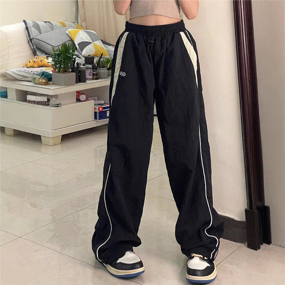 Sports Cool Street Elastic High Waist Loose Wide Casual Pants