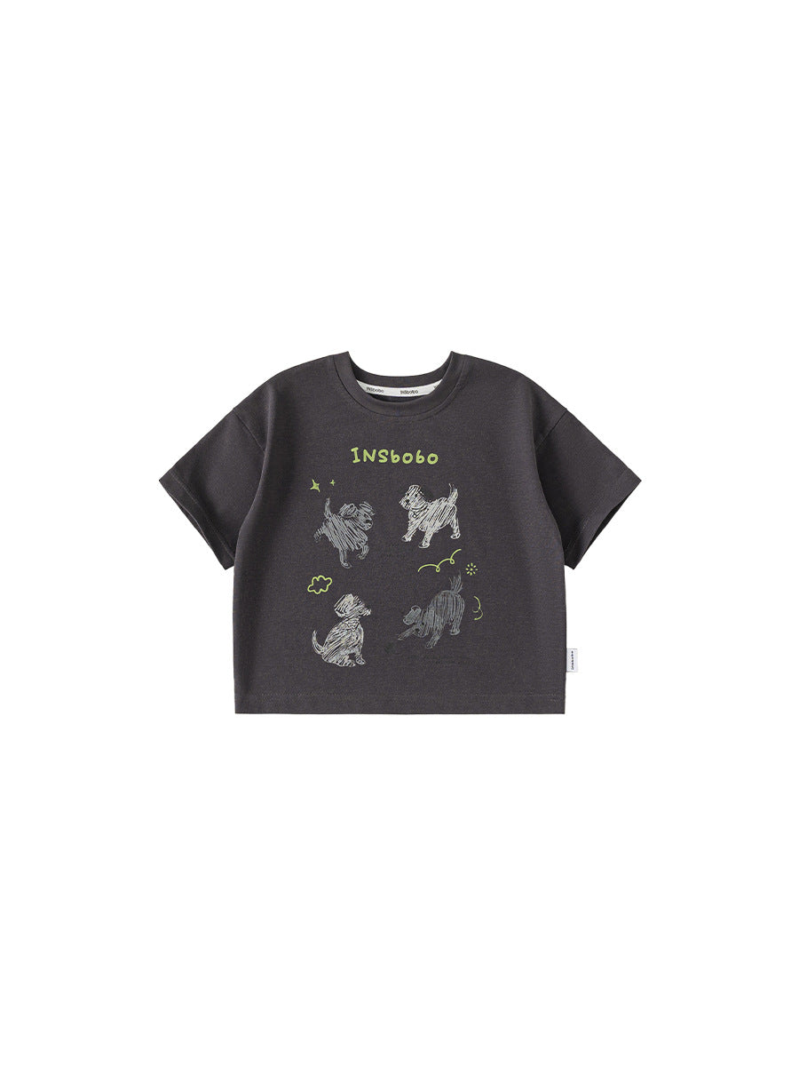 Children's Clothing Tops Summer Cartoon Printed Thin Children's T-shirt