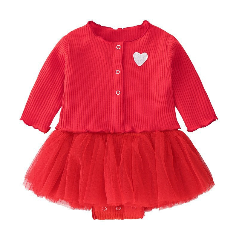 Autumn Summer Jumpsuit Romper Princess Dress Two-piece Born Jumpsuit, Climbing Suit