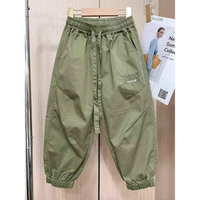 Children's Summer Cotton Middle Big Thin Mosquito Repelling Large Children's Pants