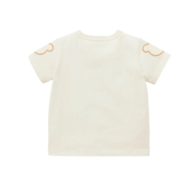 Children's Boys Cartoon Bear Zoo Pocket Short Children's T-shirt