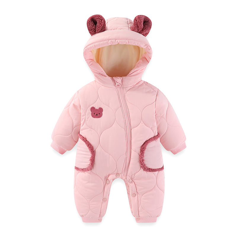 Thickened Warm Jumpsuit Born Woven Romper Toddler Outwear Jumpsuit, Climbing Suit
