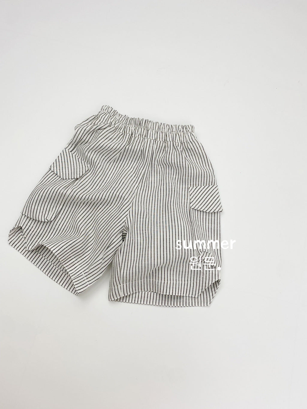 Children's Shorts Summer Korean Lightweight Casual Striped Cotton Linen Work Clothes Children's Pants
