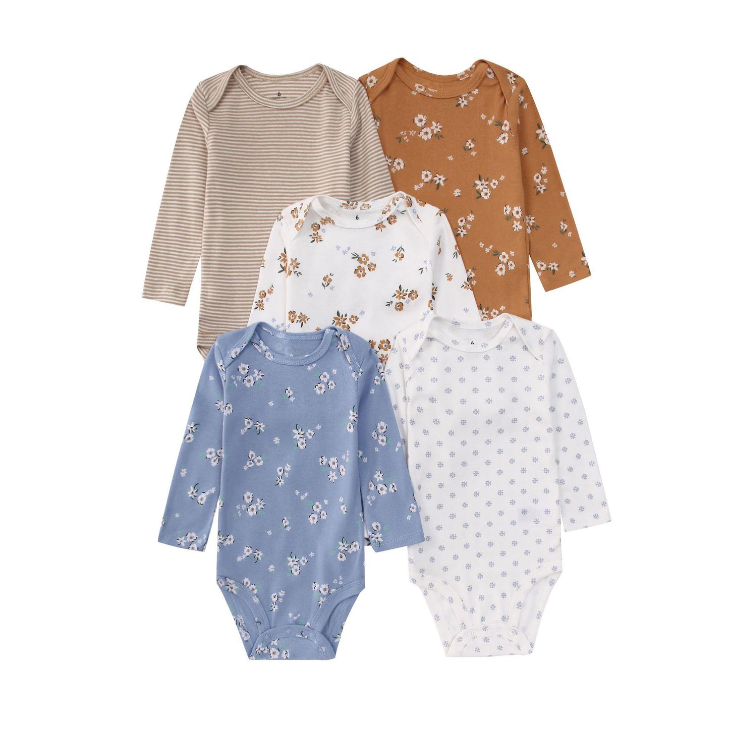 Children's Clothing Long-sleeved Triangle Romper Five Pieces Jumpsuit, Climbing Suit