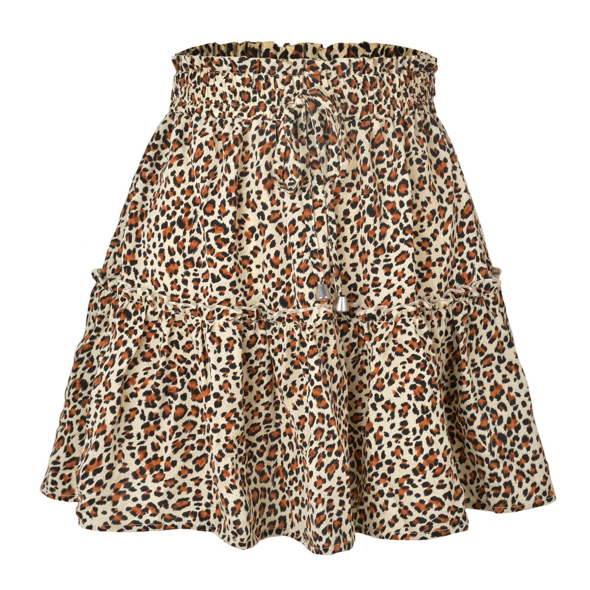 Women's Summer High Waist Ruffles Floral A- Line Skirt