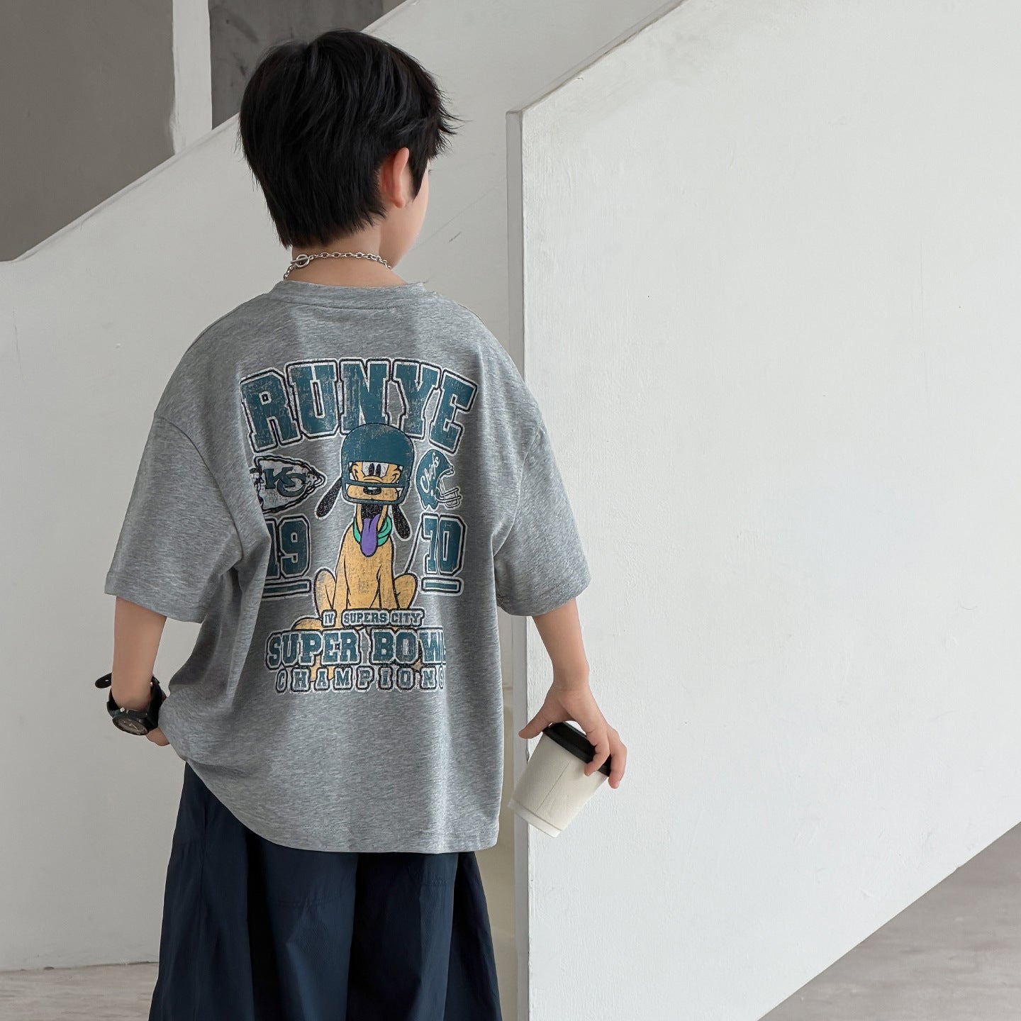 Boy's Short-sleeved Summer Wear Loose Top Boy Half Children's T-shirt