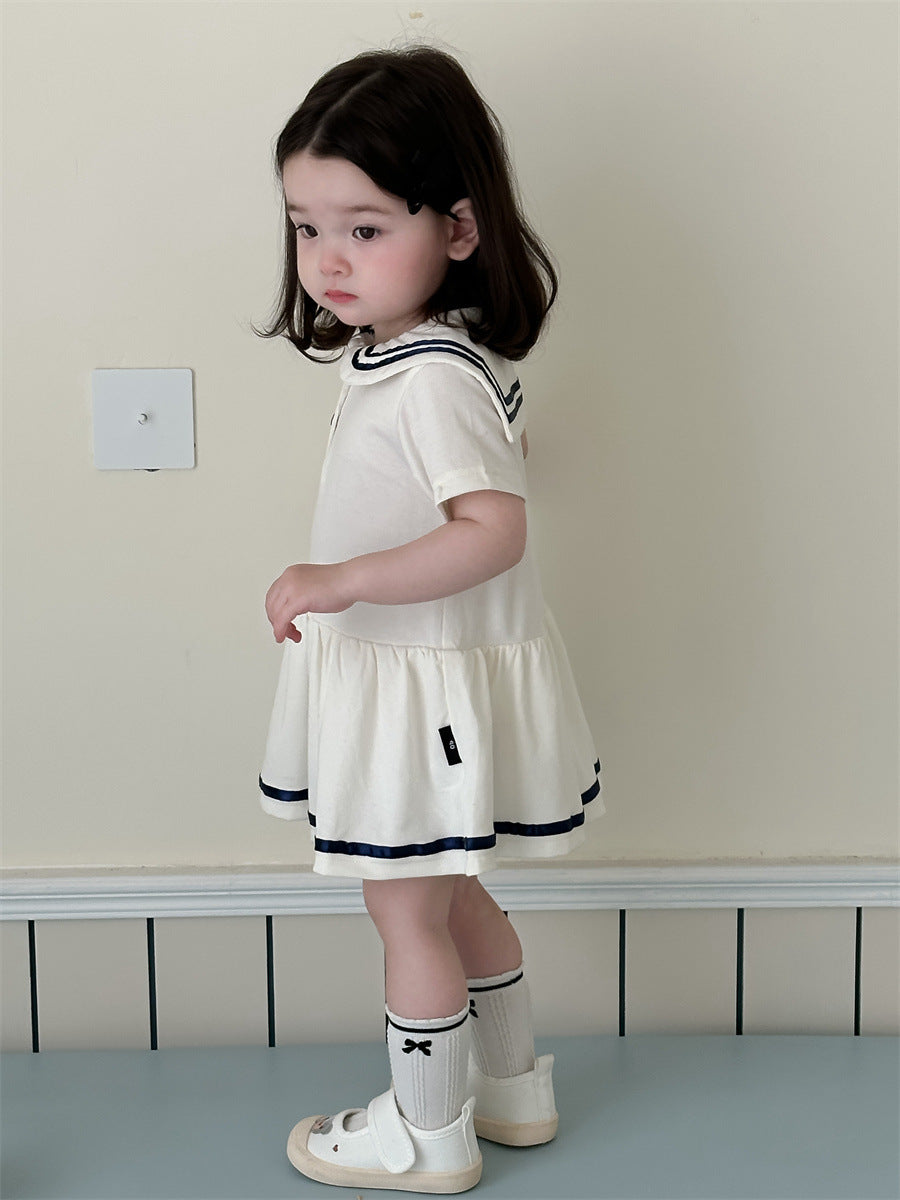 Children's University Style Thin Korean Clothing Summer Bloomer With Children's Dress