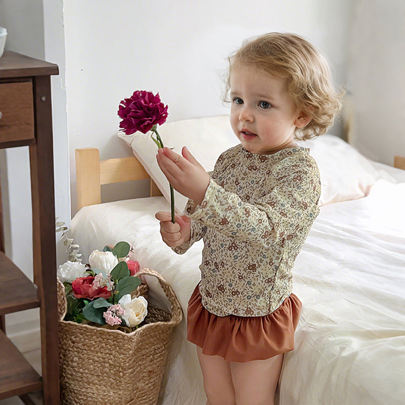 Children's Swimsuit Cute Split Long Sleeve Seaside Vacation Children's Suit