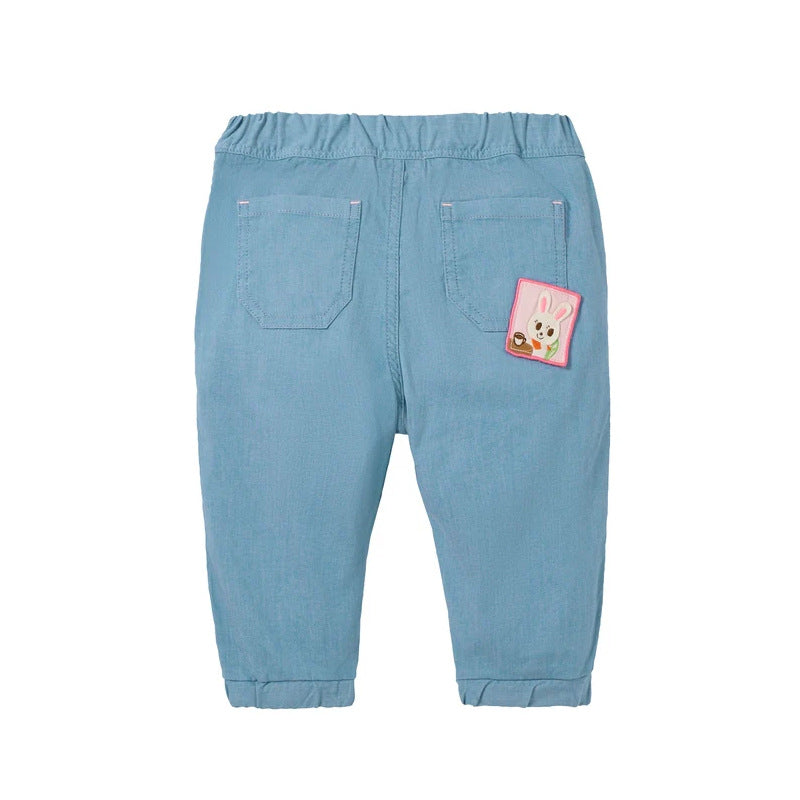 Bear Rabbit Badge Trousers Letter Embroidered Children's Pants