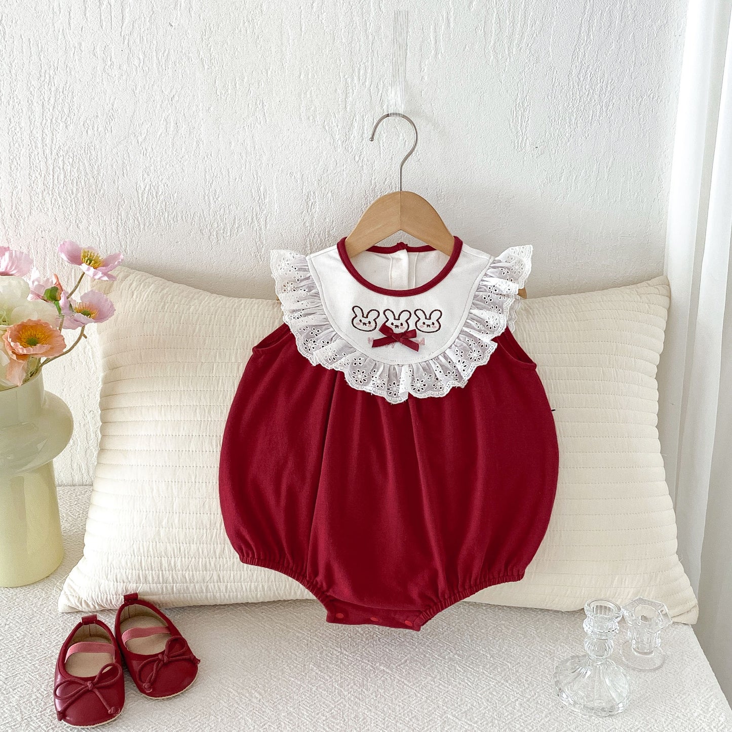 Summer Thin Cute Bunny Jumpsuit Days Old One Year Jumpsuit, Climbing Suit