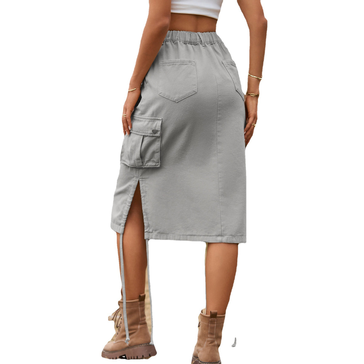 Popular Women's Denim Casual Mid-length Fashion Skirt