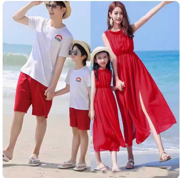 Trendy Charming New Red Matching Clothes Parent-child Outfit