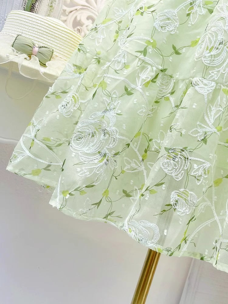 Floral Summer Princess Little Big Western Style Chiffon Children's Dress