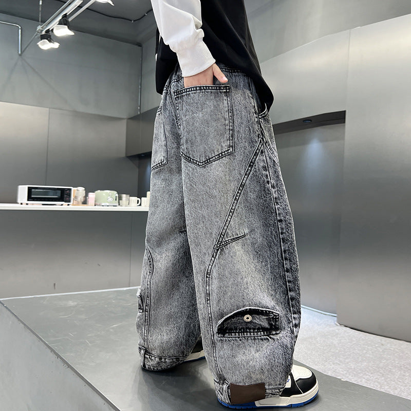 American High Street Design Straight Cool Handsome Children's Pants
