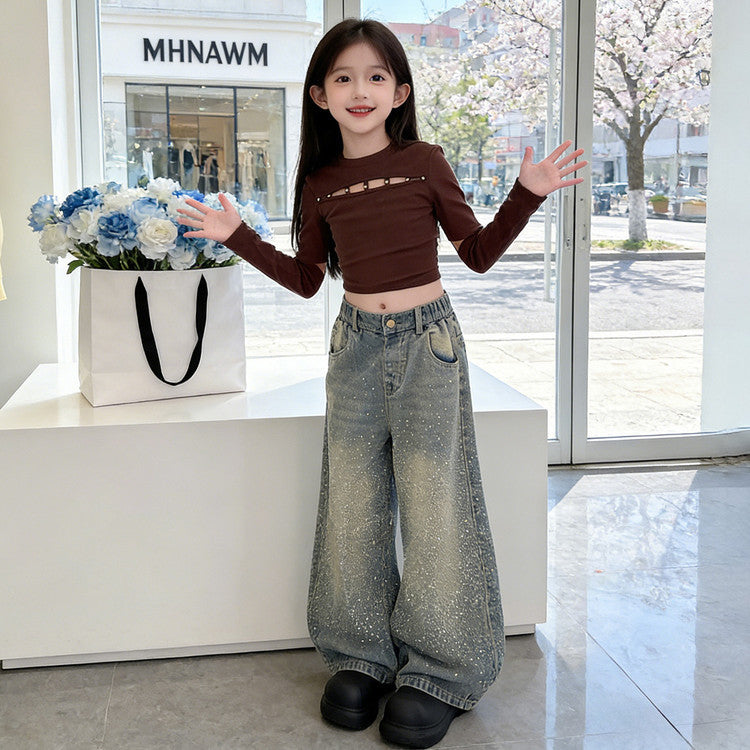 Jazz Dance Spring Teens Long Sleeves Children's Suit