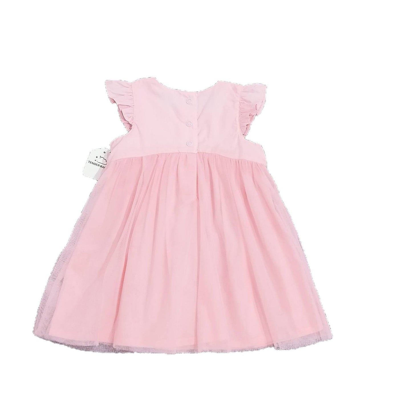 Original Pink Mesh Short-sleeved Summer Princess Children's Dress