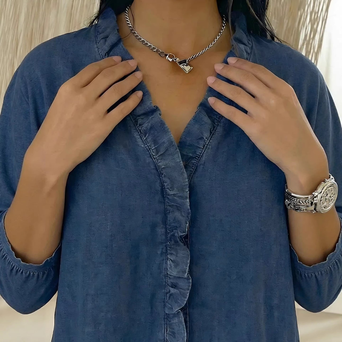 Classy Cool Women's Casual Flounce Shirt Tops