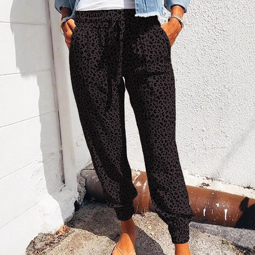 Women's Summer Trousers Loose Leopard Print Printed Pants
