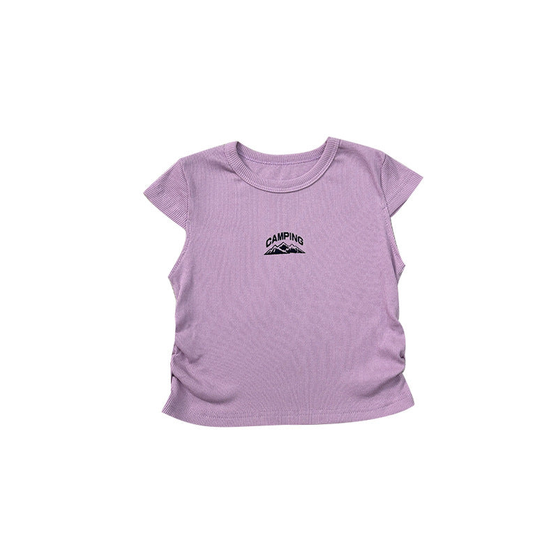 Children's Short-sleeved Mountain Outdoor Style Clothing Summer Textured Children's T-shirt