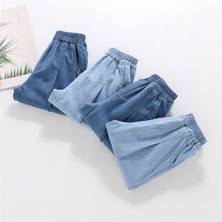 Children's Loose Jeans Denim Trousers Summer Thin Casual Anti Children's Pants