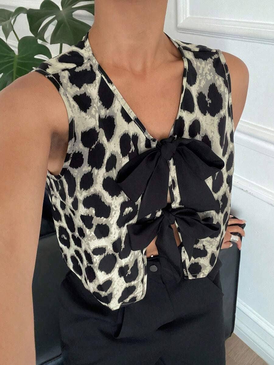 Durable Slouchy Leopard Print Sexy Hot Small Vest/suspenders/tube Top