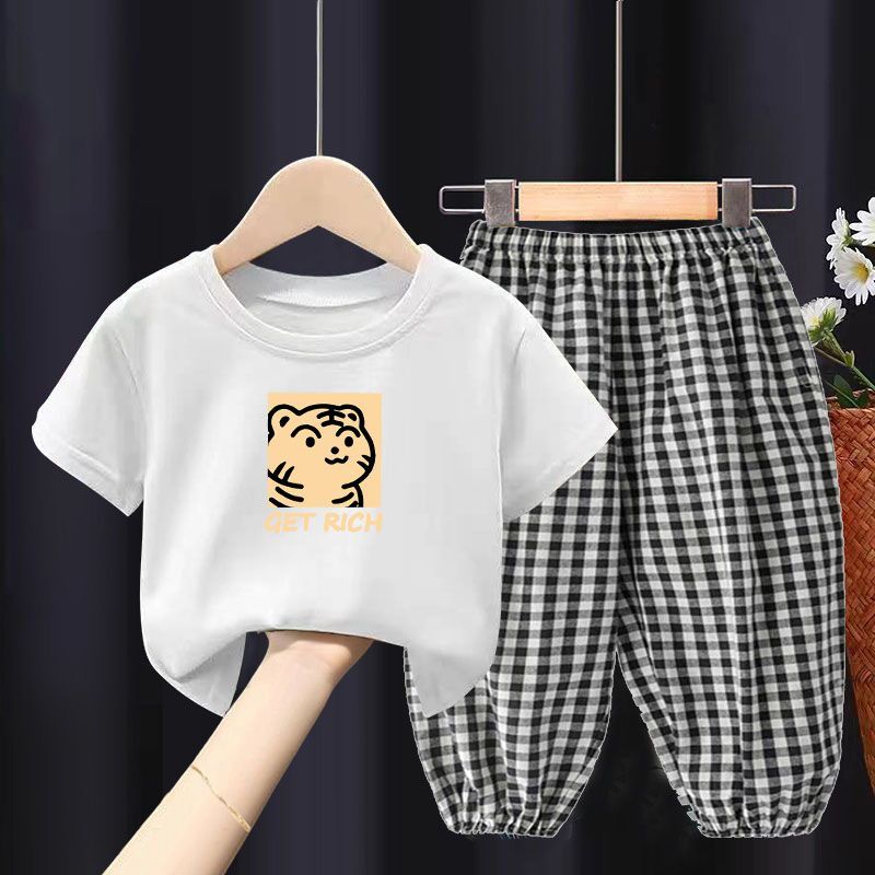 Children's Clothes Two-piece Casual Short-sleeved T-shirt Trousers Children's Suit