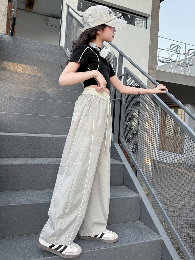 Women's & Children's Trousers Summer Thin Wear Track Loose Straight Children's Pants