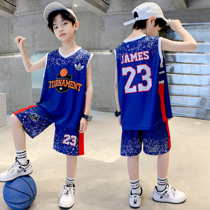 Children's Summer Middle Big Sportswear Jersey Basketball Wear Sleeveless Vest Children's Suit