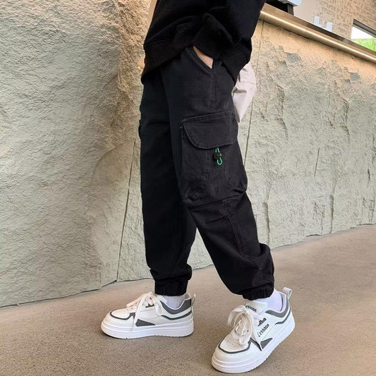 Children's Clothing Boys Spring Teens Trousers Overalls Children's Pants