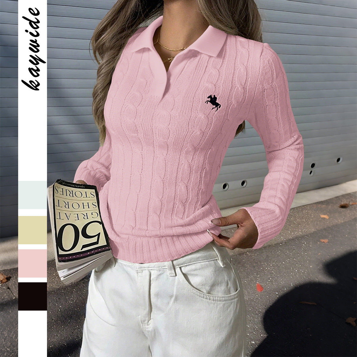 Women's Minimalist Long Sleeve Shirt Collar Inner Tops