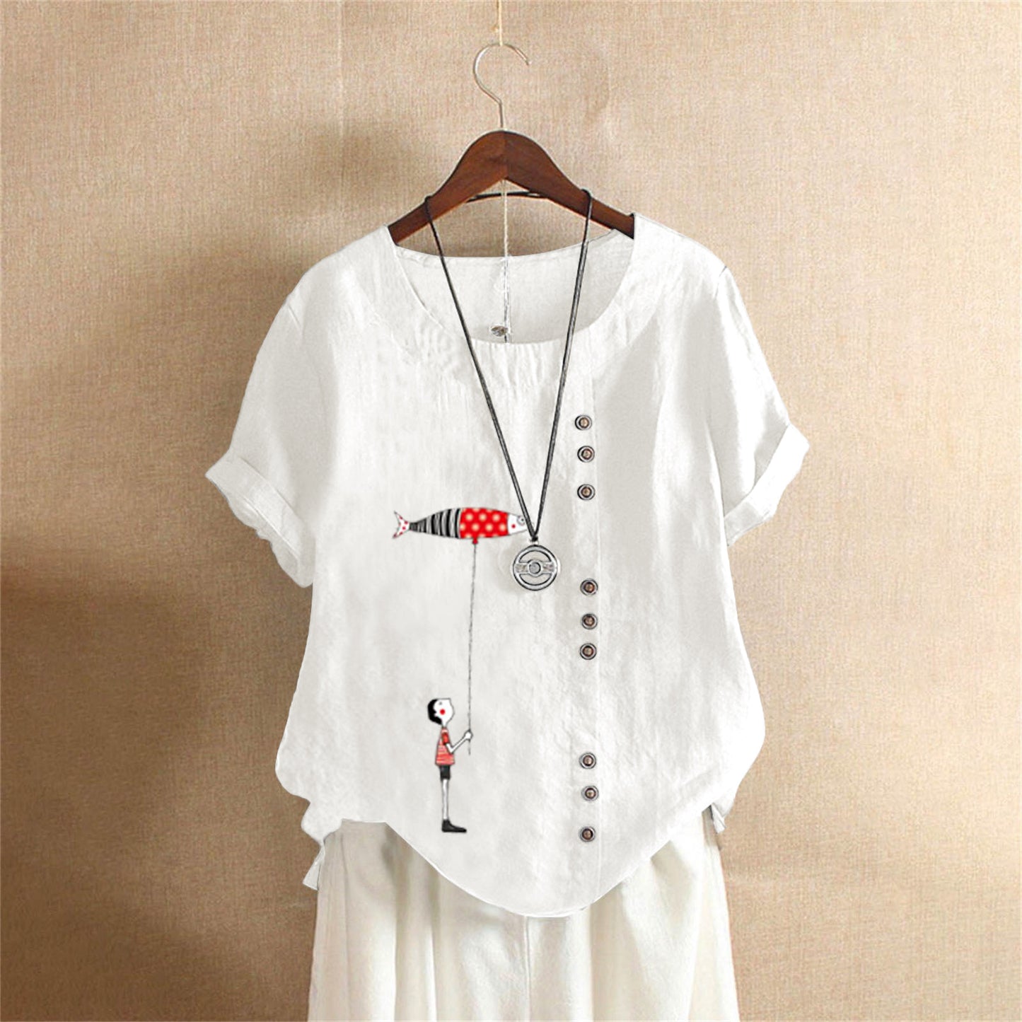 Women's Summer Retro Large Casual Loose Cotton Linen Shorts